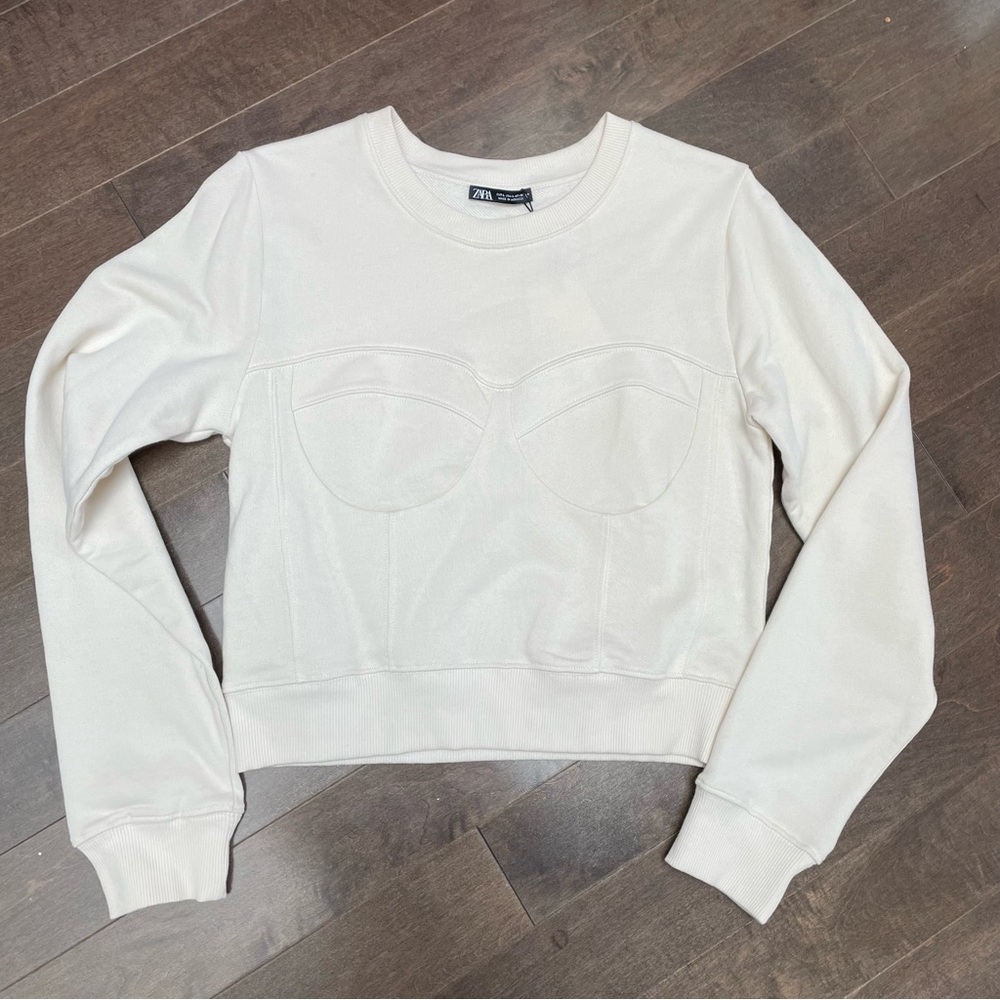 NWT Zara Corset Sweatshirt - Picture 2 of 7